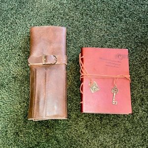Pencil Case and Notebook - Genuine Leather